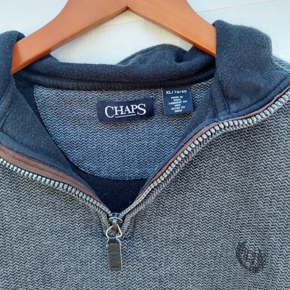 Chaps Half Zip Gray Pull Over Sweater Men's Sz XL - Picture 2 of 4